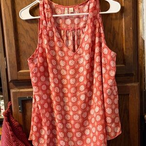 Cato Red Floral Sleeveless Blouse
